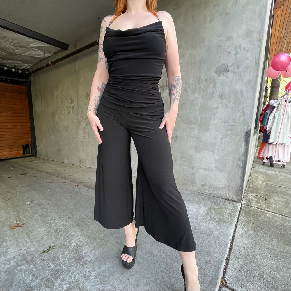 Vintage y2k Black Halter Jumpsuit